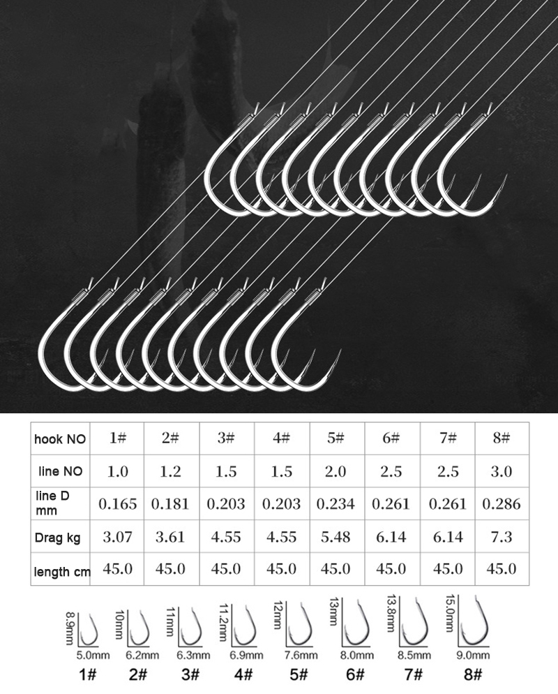 Tippet 45cm 라인 세트와 10 쌍 낚시 후크  - Fishing Hook Assortment 리뷰 및 가격